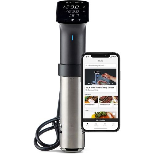  [아마존베스트]Anova Culinary | Sous Vide Precision Cooker Pro (WiFi) | 1200 Watts | All Metal | Anova App Included & ANTC01 Sous Vide Cooker Cooking container, Holds Up to 16L of Water, With Rem