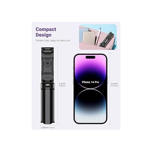  Mini Tripod, Anozer Small Tripod with Universal Phone Holder & Cold Shoe,Lightweight Phone Tripod Stand Compatible with iPhone 15 Pro Max/15 Pro/14 Pro Max/14 Pro,Travel Tripod for Camera/GoPro/Webcam