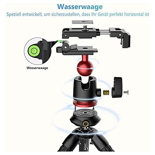  [아마존베스트]Anozer Mobile Phone Tripod Flexible, Camera Tripod with Mobile Phone Holder, Smartphone Tripod for Universal Phone such as iPhone Samsung and Camera GoPro within 1.5 kg with Standa