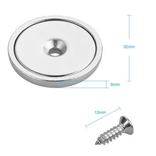  [아마존 핫딜]  [아마존핫딜]Anpro 10 Stueck Neodym-Disc Senkkopf Loch Magnete, Stark, Permanent, Rare Earth Magnete Mit 10 Schrauben fuer Handwerk, 32MM X 6MM