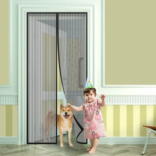  [아마존 핫딜]  [아마존핫딜]Anpro Fliegengitter Tuer Moskitonetz Tuer 90 x 210CM, Insektenschutz Magnet Vorhang Fliegenvorhang fuer Balkontuer Wohnzimmer, Schwarz, EINWEG