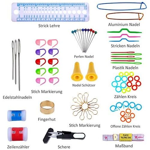  [아마존 핫딜]  [아마존핫딜]Anpro Hakelhaken Set 11 Hakelnadel mit 10 Haken Strick Maschenmarkierern Hakeln, 6 Nahnadel + Tragbare Tasche, Nahen Zubehoer Kit，Hellgruen