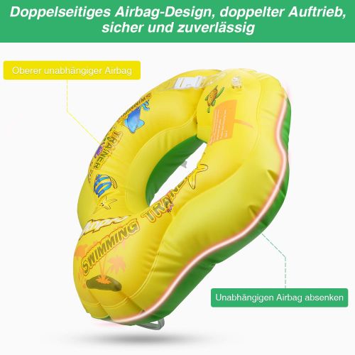  [아마존 핫딜]  [아마존핫딜]Anpro Baby Schwimmring Aufblasbarer Schwimmtrainer, Mitwachsende Schwimmhilfe, Schwimmsitz Schwimmreifen, Baby Float Innendurchmesser 15cm, Aussendurchmesser 56cm fuer Babys ab 3 bis