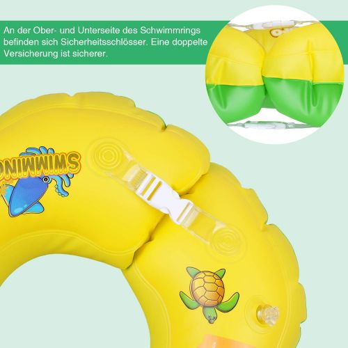  [아마존 핫딜]  [아마존핫딜]Anpro Baby Schwimmring Aufblasbarer Schwimmtrainer, Mitwachsende Schwimmhilfe, Schwimmsitz Schwimmreifen, Baby Float Innendurchmesser 15cm, Aussendurchmesser 56cm fuer Babys ab 3 bis