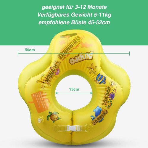  [아마존 핫딜]  [아마존핫딜]Anpro Baby Schwimmring Aufblasbarer Schwimmtrainer, Mitwachsende Schwimmhilfe, Schwimmsitz Schwimmreifen, Baby Float Innendurchmesser 15cm, Aussendurchmesser 56cm fuer Babys ab 3 bis