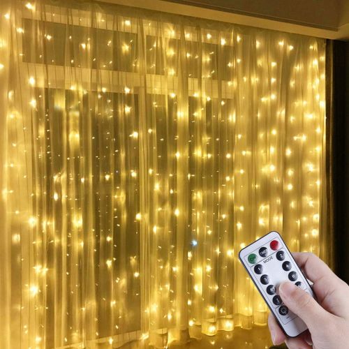  [아마존 핫딜] [아마존핫딜] Anpro LED USB Lichtervorhang 3m x 3m, 300 LEDs USB Lichterkettenvorhang mit 8 Lichtmodelle fuer Partydekoration deko schlafzimmer, Innenbeleuchtung, Warmweiss