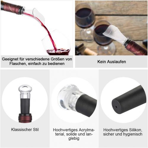  [아마존베스트]Anpro Electric Corkscrew Set, Automatic Wine Opener Bottle Opener with Foil Cutter, Charging Station, Vacuum Stopper and Pourer, Silver