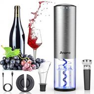 [아마존베스트]Anpro Electric Corkscrew Set, Automatic Wine Opener, Bottle Opener with Foil Cutter, Vacuum Stopper and Pourer, Silver