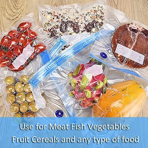  Ansee Reusable Vacuum Zipper Bags, 20 Sous Vide Bags for Anova and Joule Cookers, 3 Sizes Reusable Storage Bags with Double-layer Zippers for Food Saver and Sous Vide Cooking