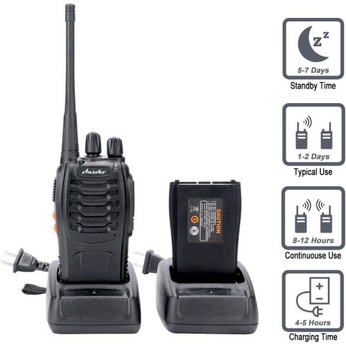  [아마존 핫딜]  [아마존핫딜]Ansoko Long Range Walkie Talkie Rechargable FRS/GMRS 16-Channel Handheld Two Way Radio with Earpiece (6 Pack)