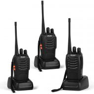 Ansoko Walkie Talkies Rechargeable Long Range Two Way Radios 16-Channel with Earpiece Battery n Charger (3 Pack)