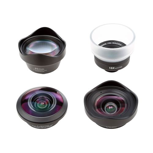  Phone Camera Lens Kit: Telephoto Lens + Fisheye + Wide Angle + Macro Lens, Ansteker 4 in 1 Professional HD Cell Phone Lenses for iPhone X877 Plus 6s6s Plus65 & Samsung & Sma