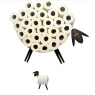 /AntGl Set: Wall shelf for storing of toilet paper rolls and toilet roll holder. Funny Wall Decals Sheep and Lamb made of various kinds of veneers