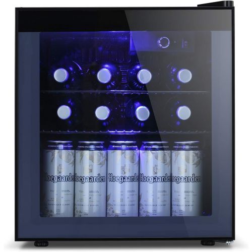  Antarctic Star Beverage Refrigerator Cooler - 60 Can Mini Fridge Glass Door for Soda Beer or Wine ?Smoked Glass Door Small Drink Dispenser Machine for Home, Office or Bar, 1.6cu.ft