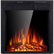 Antarctic Star Electric Fireplace Insert 22.5” Freestanding Heater Remote Control with 7 Log Hearth Flame Settings Adjustable Flame,750w/1500w Black
