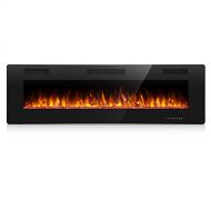 Antarctic Star 36 Inch Electric Fireplace in-Wall Recessed and Wall Mounted, Fireplace Heater and Linear Fireplace with Multicolor Flame, Timer, 750/1500W Control by Touch Panel &