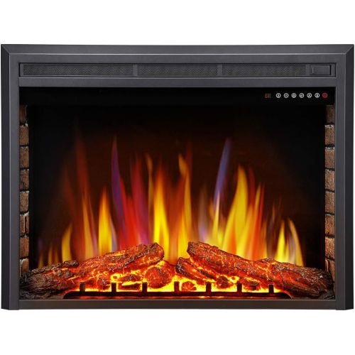  Antarctic star 36 Electric Fireplace Insert, Freestanding & Recessed Electric Stove Heater, LED Adjustable Flame with Burning Fireplace Logs Touch Screen, Remote Control, Timer, 75