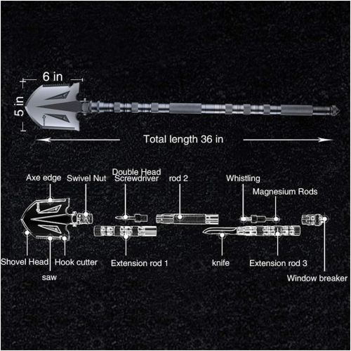  [아마존베스트]ANTARCTICA Military Folding Shovel Multitool Compact Backpacking Tactical Entrenching Tool for Hunting, Camping, Hiking, Fishing