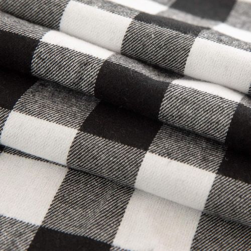  [아마존베스트]Anteer 12 x 108 inch Buffalo Check Table Runner Cotton Black and White Plaid for Family Dinner Outdoor or Indoor Parties Thanksgiving Christmas Gathering (Black&White, 1)