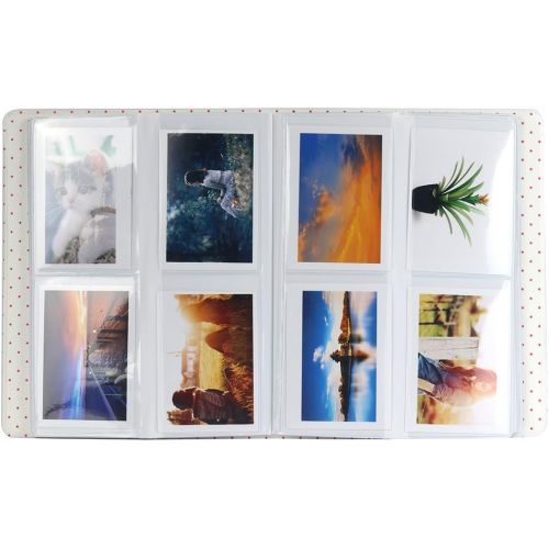 Anter 128 Pockets Mini Photo Album Compatible for Fujifilm Instax Mini 11 8 8+ 9 7s 25 26 50s 70 90 Instant Camera & Name Card - Smoky White B