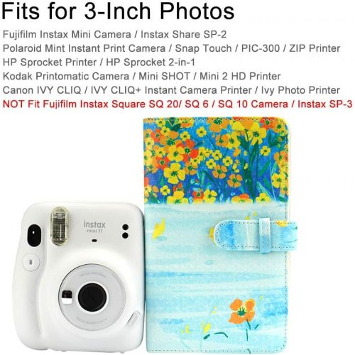  Anter 108 Pockets Mini Photo Album Compatible for Fujifilm Instax Mini 11 8 8+ 9 7s 25 26 50s 70 90 Instant Camera & Name Card - Small Yellow Flower