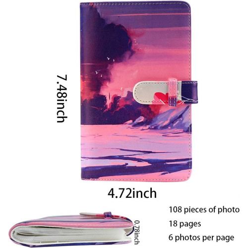  Anter 108 Pockets Mini Photo Album Compatible for Fujifilm Instax Mini 11 8 8+ 9 7s 25 26 50s 70 90 Instant Camera & Name Card - Sunset