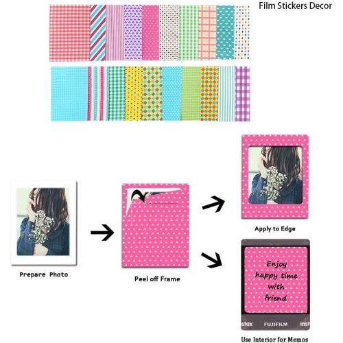  Anter Photo Album Accessories Compatible for Fujifilm Instax Mini Camera, HP Sprocket, Polaroid Zip, Snap, Snap Touch Printer Films with Film Stickers, Album & Frame - 108 Pocket,R