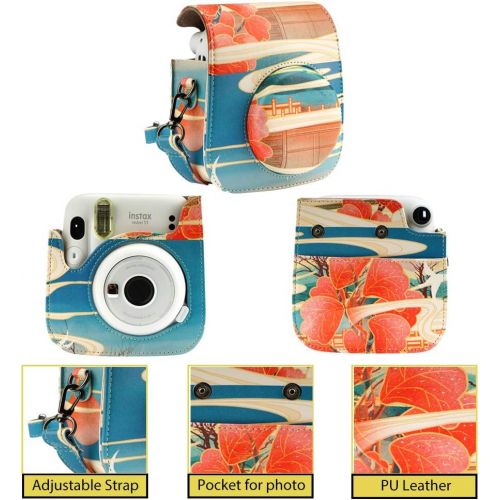  Anter Instant Camera Accessories Compatible with Fujifilm Instax Mini 11 Instant Film Camera,Including Mini 11 Camera Case, Photo Album,Film Stickers etc - Retro Architecture