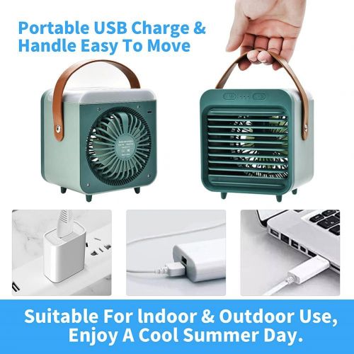  Antetek Portable Air Conditioner Fan, Mini Evaporative Air Cooler, Personal Rechargeable Small Air Conditioner Portable, Artic Air Cooling Fan With 3-Speed for Room Home Office Dorm