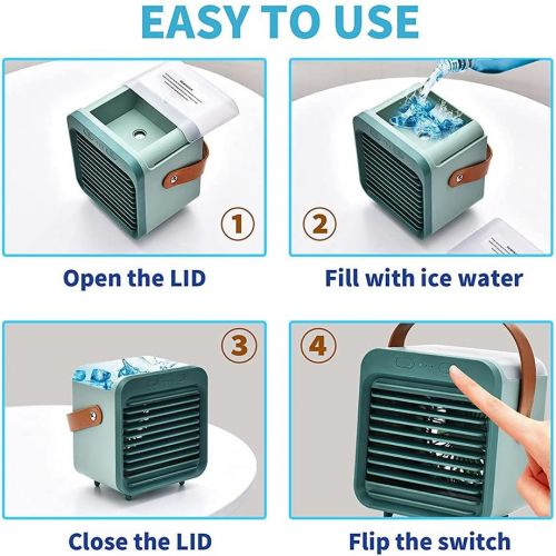  Antetek Portable Air Conditioner Fan, Mini Evaporative Air Cooler, Personal Rechargeable Small Air Conditioner Portable, Artic Air Cooling Fan With 3-Speed for Room Home Office Dorm