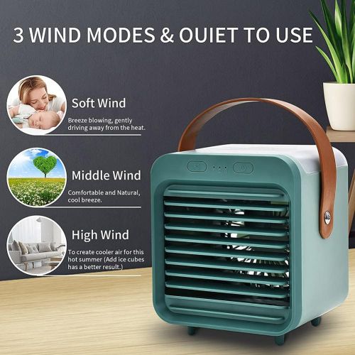  Antetek Portable Air Conditioner Fan, Mini Evaporative Air Cooler, Personal Rechargeable Small Air Conditioner Portable, Artic Air Cooling Fan With 3-Speed for Room Home Office Dorm