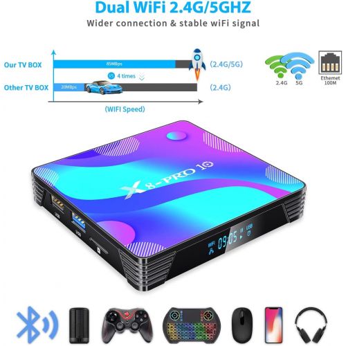  [아마존베스트]Antfraer Android TV Box 10.0,[2020 Newest] DQ6 Android 10.0 TV Box 4GB RAM 64GB ROM, RK3318 Quad-Core 64 Bits Dual-WiFi 2.4GHz/5GHz Bulit-in Antenna Bluetooth, USB 3.0 3D 4K AOSP TV Box