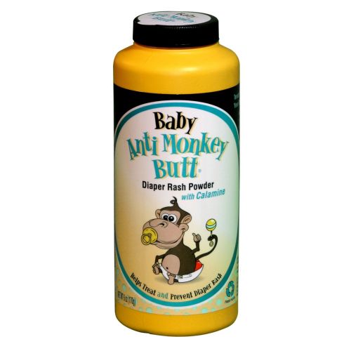  Baby Anti-Monkey Butt Diaper Rash Powder, 6oz. Bottle - 2 Pack
