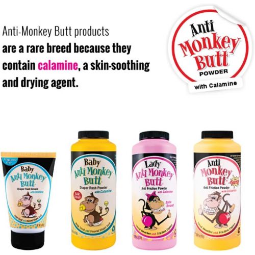  Anti Monkey Butt Baby Powder | Prevents Diaper Rash and Absorbs Moisture | Talc Free | 6 Ounces | Pack of 3