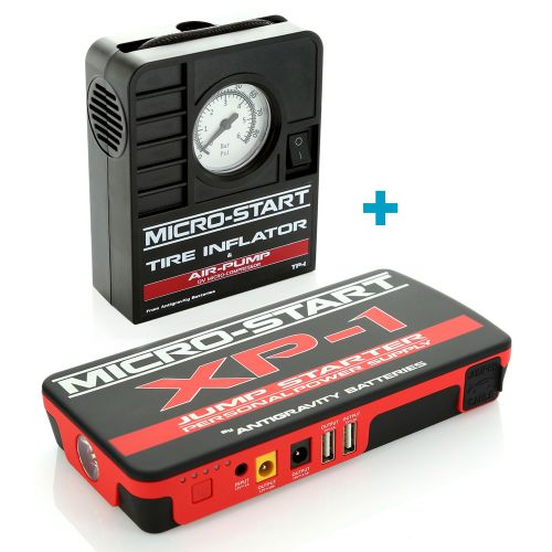  Antigravity Batteries XP-1 Micro-Start Jump-Starter Power Supply Kit & Portable Air Pump Tire Inflator 2-pc Combo