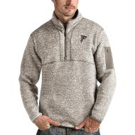 Antigua Men's Heather Gray Carolina Panthers Team Logo Fortune Quarter-Zip Pullover Jacket