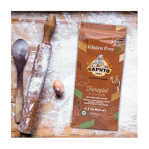  Antimo Caputo Gluten Free Pizza Flour 2.2lb - All Natural Multi Purpose Flour & Starch Blend for Baking Pizza, Bread, & Pasta