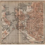 Antiqua Print Gallery PORTSMOUTH town city plan. Landport Southsea Gosport Portsea Hampshire - 1906 - old map - antique map - vintage map - printed maps of Hampshire