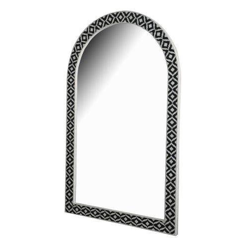  Antique Rustic Bone Inlay Mirror Frame Black Handmade Inlay Furniture