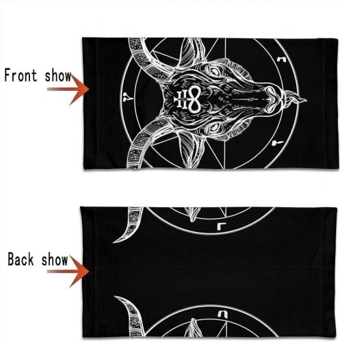  Antoipyns Pentagram Satanic Tattoo Retro Neck Gaiter Face Mask Sports Bandana Balaclava Headwear Scarf Headband for Women and Men