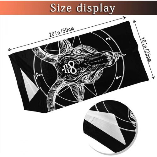  Antoipyns Pentagram Satanic Tattoo Retro Neck Gaiter Face Mask Sports Bandana Balaclava Headwear Scarf Headband for Women and Men