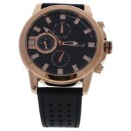 Antoneli AG0064-03 Rose Gold/Mens Black Leather Strap Watch