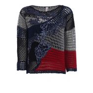 Antonio Marras Sequined colour block crochet top