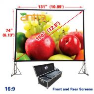 Antra PSD-150A 16:9 Fast Fold Projector Projection Screen with Front & Rear Projection Material on Heavy Duty Frame with Carry Case (150 Diagonal11.1 x 5.4)