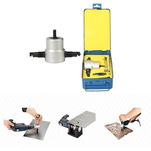  Antrader Metal Sheet Double Headed Nibbler Cutter Drill Attachment Cutting Tool with Wrench and Parts 5pcs Hole Saw Set