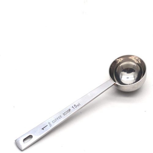  Antrader Food Grade 430 Stainless Steel 15ml Coffee Scoop, 5.7-inch Measuring Table Spoon with Long Handle