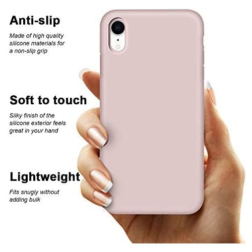  [아마존베스트]iPhone XR Case, Anuck Soft Silicone Gel Rubber Bumper Phone Case with Anti-Scratch Microfiber Lining Hard Shell Shockproof Full-Body Protective Case Cover for Apple iPhone XR 6.1 2