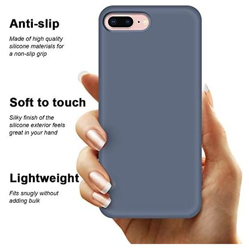  [아마존베스트]Anuck Case for iPhone 8 Plus Case, for iPhone 7 Plus Case 5.5 inch, Soft Silicone Gel Rubber Bumper Case Microfiber Lining Hard Shell Shockproof Full-Body Protective Case Cover - B