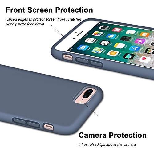  [아마존베스트]Anuck Case for iPhone 8 Plus Case, for iPhone 7 Plus Case 5.5 inch, Soft Silicone Gel Rubber Bumper Case Microfiber Lining Hard Shell Shockproof Full-Body Protective Case Cover - B