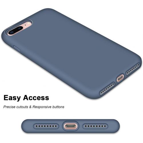  [아마존베스트]Anuck Case for iPhone 8 Plus Case, for iPhone 7 Plus Case 5.5 inch, Soft Silicone Gel Rubber Bumper Case Microfiber Lining Hard Shell Shockproof Full-Body Protective Case Cover - B